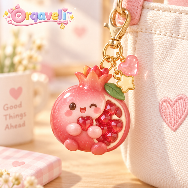 Orqaveli™ Kawaii Sparkling Pomegranate Keychain &amp; Bag Charm