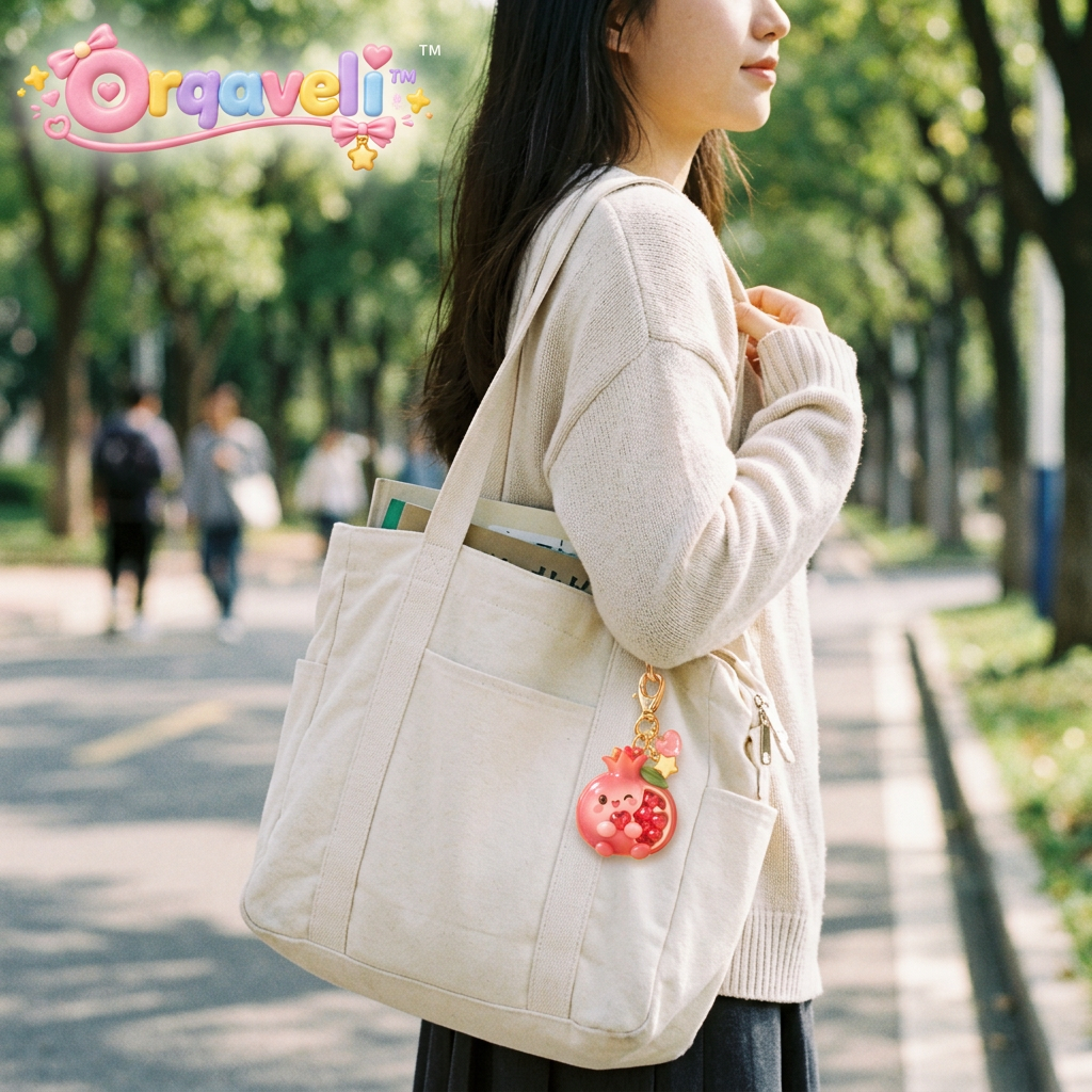 Orqaveli™ Kawaii Sparkling Pomegranate Keychain &amp; Bag Charm