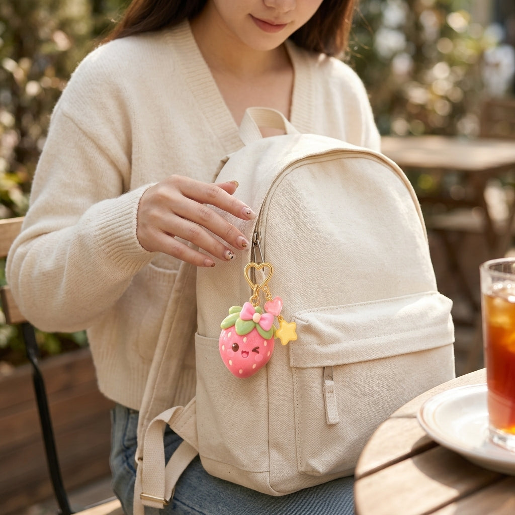 Orqaveli™ Sweet Wink Strawberry Bag Charm &amp; Keychain